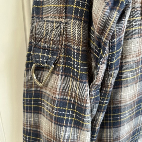 XXI Womens Button Down Flannel Plaid 100% cotton Size Small Pockets Roll Sleeves - Picture 4 of 9